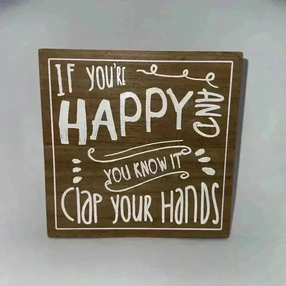 “If You’re Happy And You Know It, Clap Your Hands” Sign/Home Decor for Kids - Picture 1 of 5